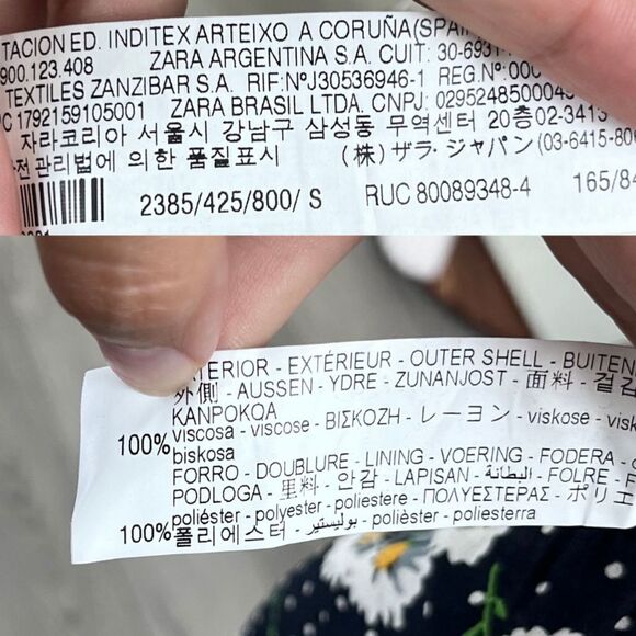 Zara Women Size S Cropped Floral Polka Dot Long Sleeve NEW Top Festival Y2K Boho - Picture 10 of 15